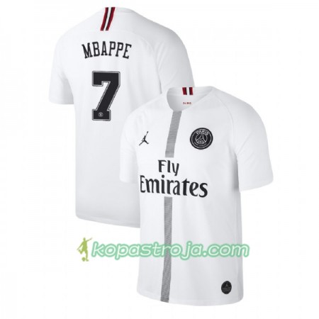 Billiga Fotbollströjor Paris Saint-Germain Mbappe 7 Jodan Vit Tredje tröja 2018/19 Kortärmad